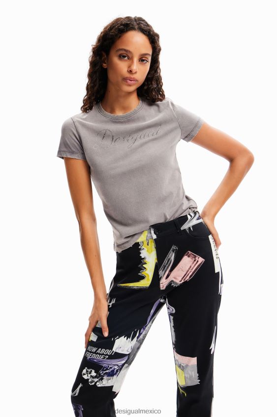 Desigual mujer pantalones rectos collage VZ26R030 ropa