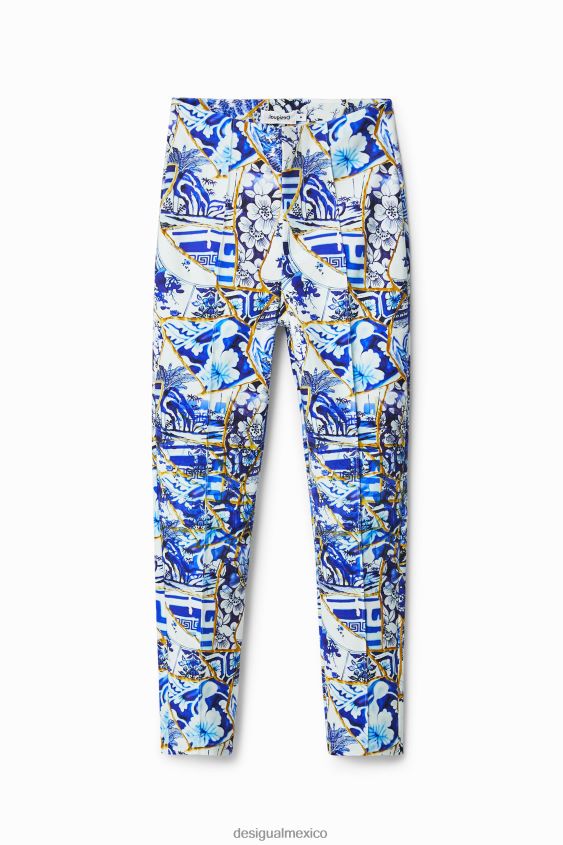 Desigual mujer pantalones slim con estampado stella jean VZ26R0875 ropa