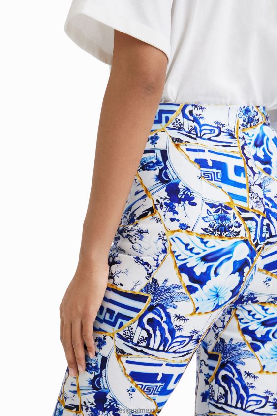 Desigual mujer pantalones slim con estampado stella jean VZ26R0875 ropa