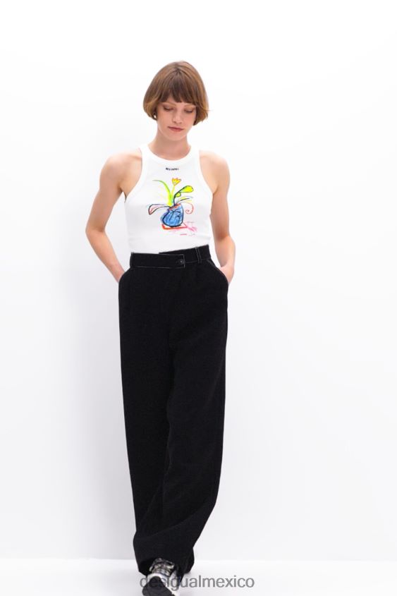 Desigual mujer pantalones torcidos con pliegues VZ26R0876 ropa