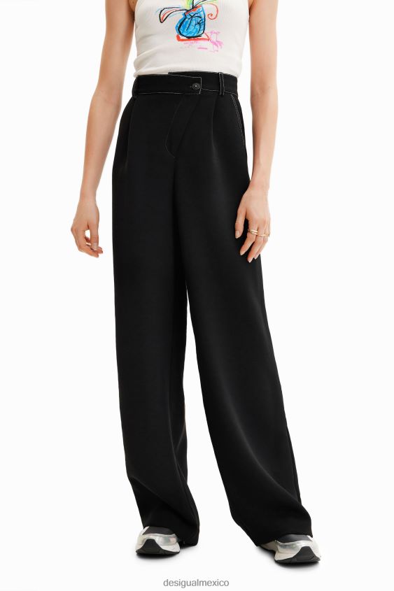 Desigual mujer pantalones torcidos con pliegues VZ26R0876 ropa