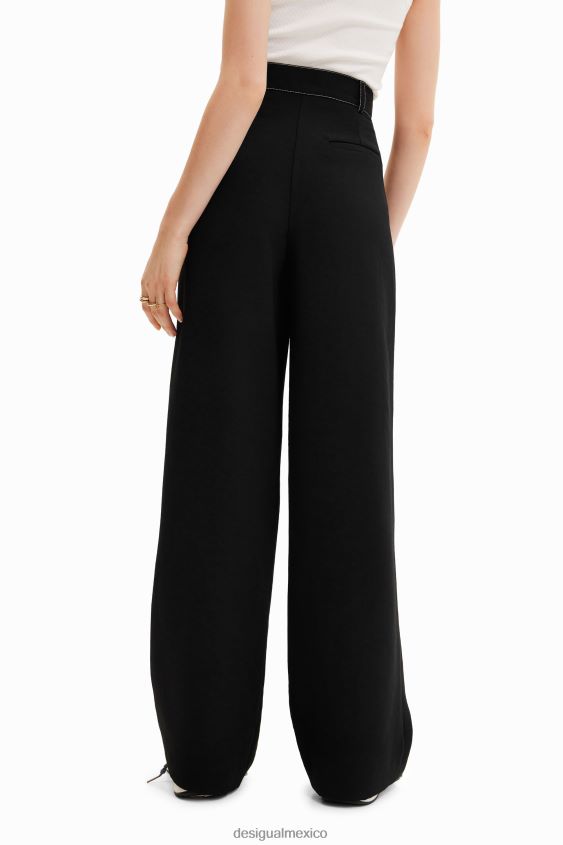 Desigual mujer pantalones torcidos con pliegues VZ26R0876 ropa