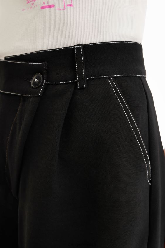Desigual mujer pantalones torcidos con pliegues VZ26R0876 ropa
