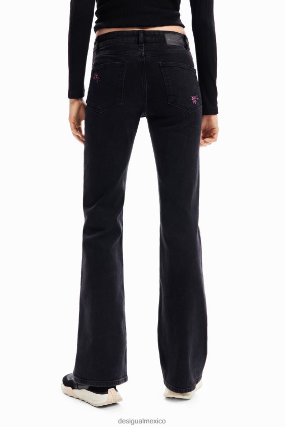 Desigual mujer vaqueros acampanados florales VZ26R0223 ropa