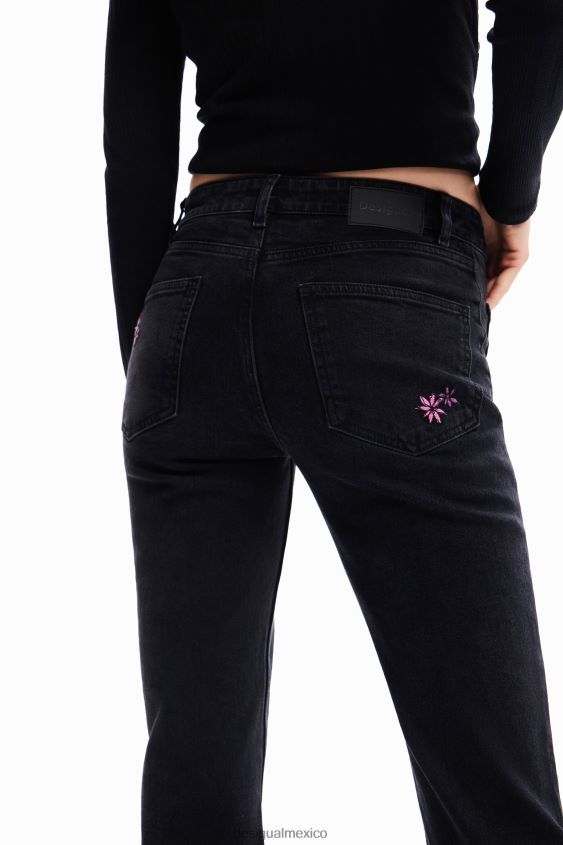 Desigual mujer vaqueros acampanados florales VZ26R0223 ropa