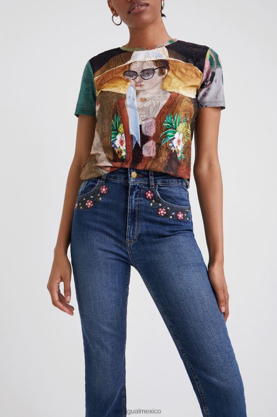 Desigual mujer vaqueros capri acampanados VZ26R01036 ropa