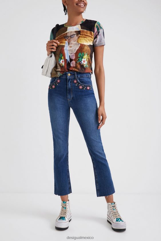 Desigual mujer vaqueros capri acampanados VZ26R01036 ropa