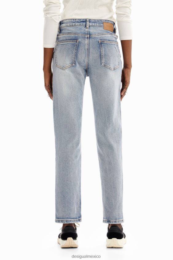 Desigual mujer vaqueros rectos con aplicaciones VZ26R060 ropa