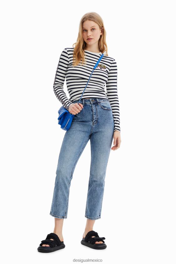 Desigual mujer vaqueros rectos hasta el tobillo VZ26R0517 ropa
