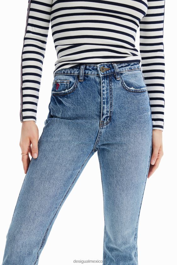 Desigual mujer vaqueros rectos hasta el tobillo VZ26R0517 ropa