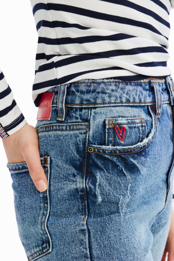 Desigual mujer vaqueros rectos hasta el tobillo VZ26R0517 ropa