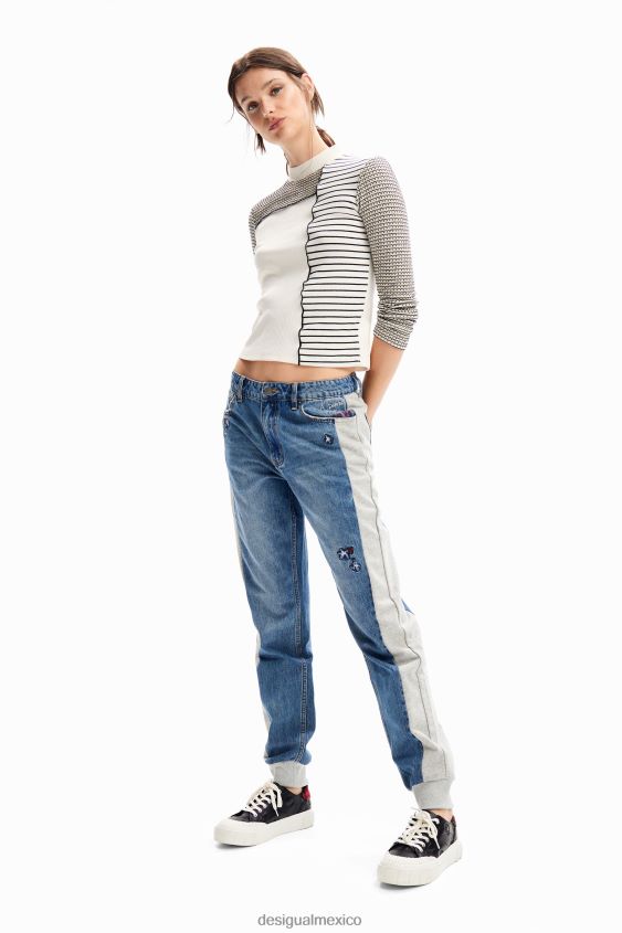 Desigual mujer vaqueros tipo jogger bordados VZ26R093 ropa