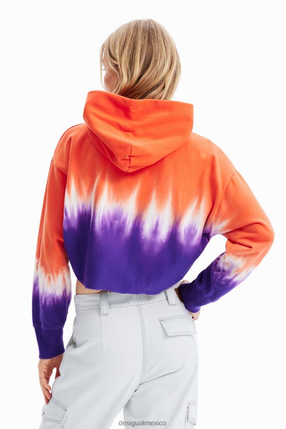 Desigual mujer sudadera con capucha corta con efecto tie-dye y strass VZ26R0458 ropa