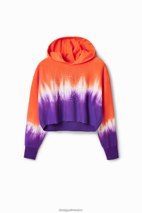 Desigual mujer sudadera con capucha corta con efecto tie-dye y strass VZ26R0458 ropa