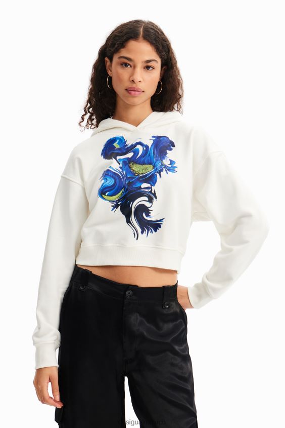 Desigual mujer sudadera con capucha corta y artística VZ26R0830 ropa