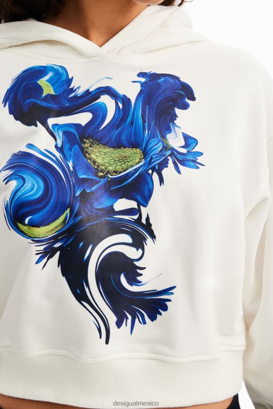 Desigual mujer sudadera con capucha corta y artística VZ26R0830 ropa
