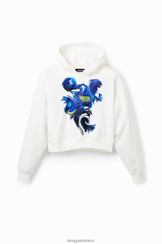 Desigual mujer sudadera con capucha corta y artística VZ26R0830 ropa