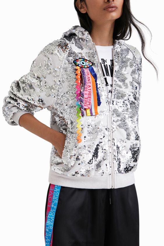 Desigual mujer sudadera con capucha y lentejuelas de johnson hartig VZ26R01098 ropa