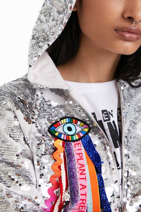 Desigual mujer sudadera con capucha y lentejuelas de johnson hartig VZ26R01098 ropa