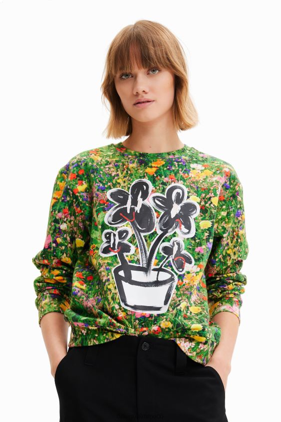 Desigual mujer sudadera con estampado floral VZ26R0292 ropa