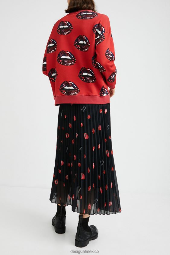 Desigual mujer sudadera con labios de peluche VZ26R01120 ropa