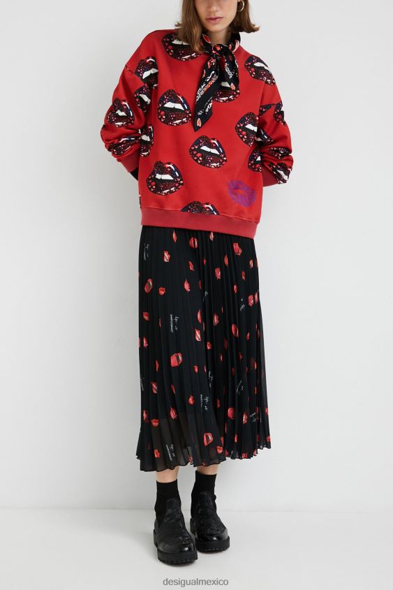 Desigual mujer sudadera con labios de peluche VZ26R01120 ropa