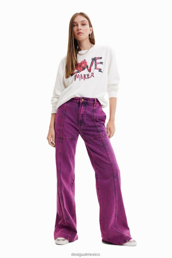 Desigual mujer sudadera con mensaje bordado VZ26R0631 ropa