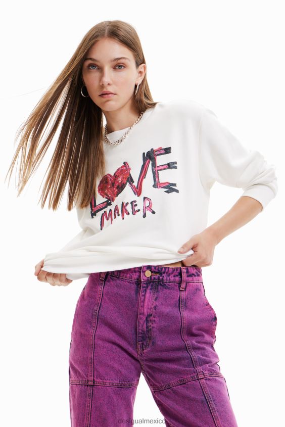 Desigual mujer sudadera con mensaje bordado VZ26R0631 ropa