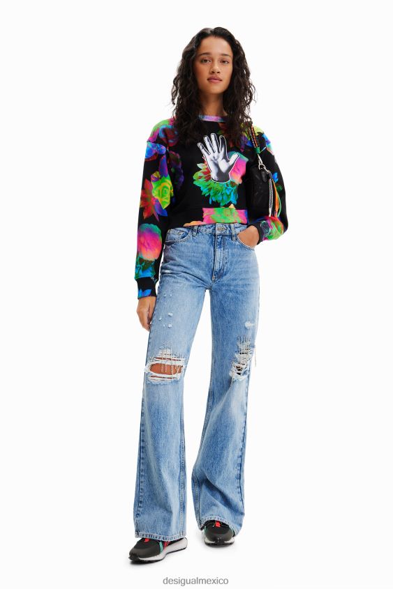 Desigual mujer sudadera corta con estampado floral VZ26R0651 ropa