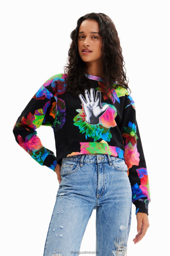 Desigual mujer sudadera corta con estampado floral VZ26R0651 ropa