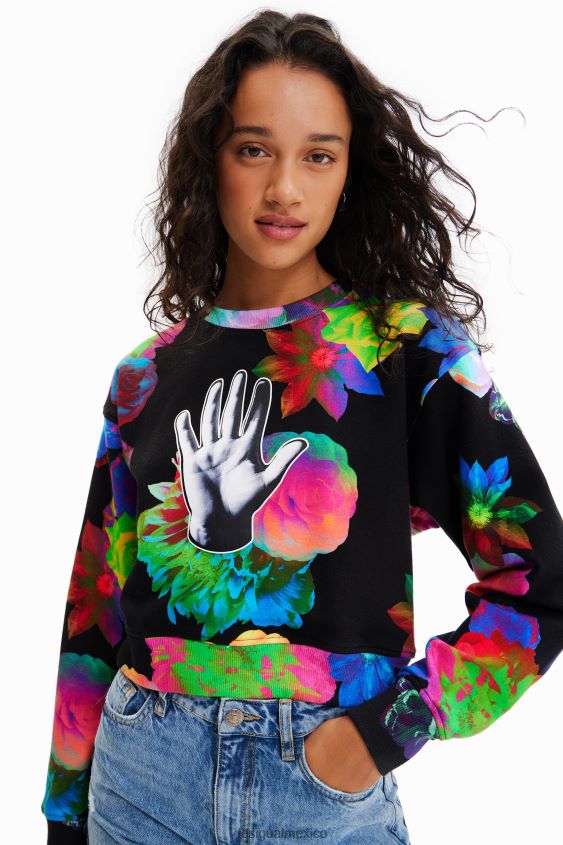 Desigual mujer sudadera corta con estampado floral VZ26R0651 ropa