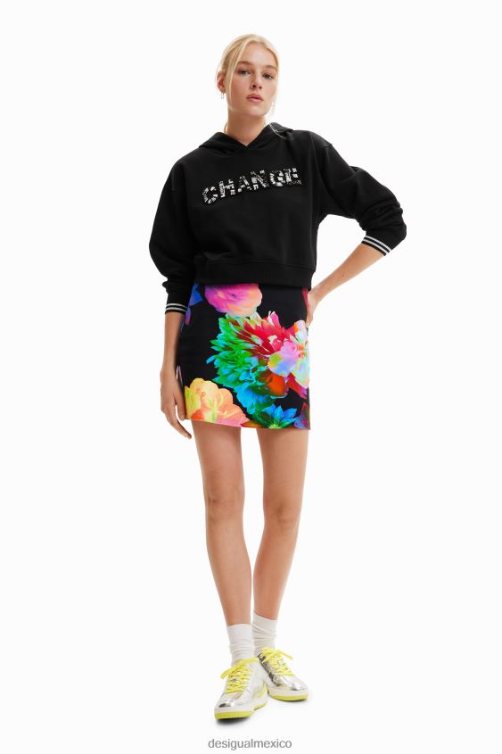 Desigual mujer sudadera corta con parche "change" VZ26R0568 ropa