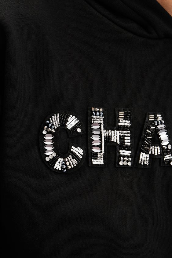 Desigual mujer sudadera corta con parche 