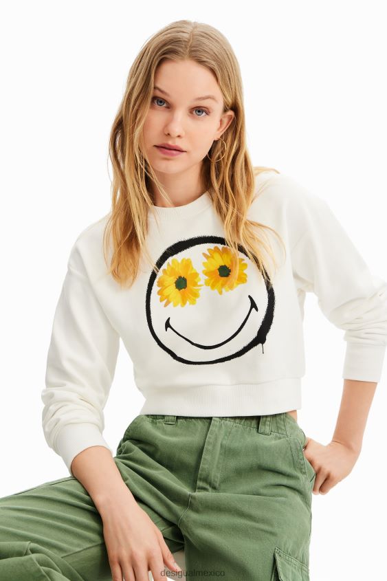 Desigual mujer sudadera corta con smiley VZ26R0525 ropa