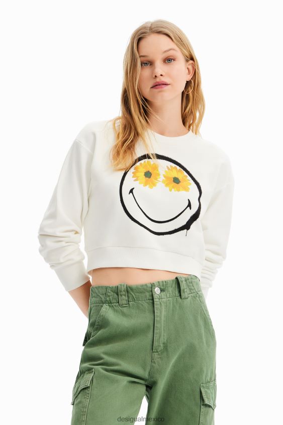 Desigual mujer sudadera corta con smiley VZ26R0525 ropa