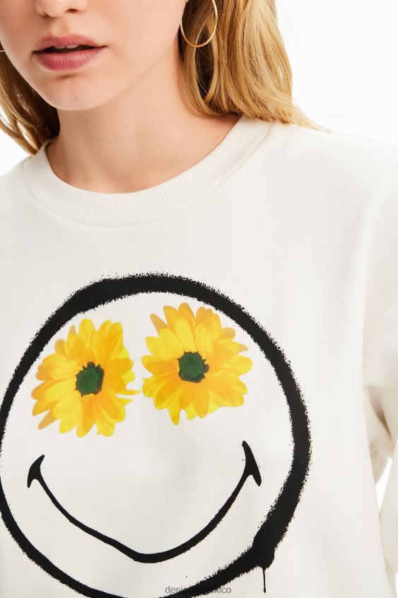 Desigual mujer sudadera corta con smiley VZ26R0525 ropa