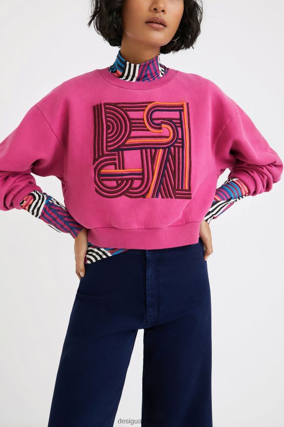 Desigual mujer sudadera lisa de felpa con bordado VZ26R01042 ropa