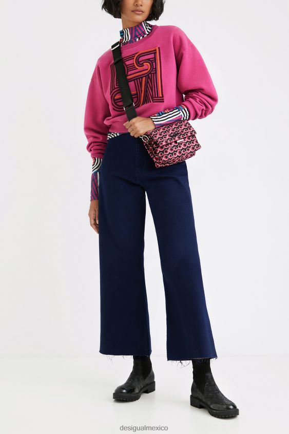 Desigual mujer sudadera lisa de felpa con bordado VZ26R01042 ropa
