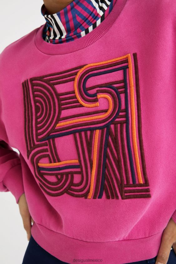 Desigual mujer sudadera lisa de felpa con bordado VZ26R01042 ropa