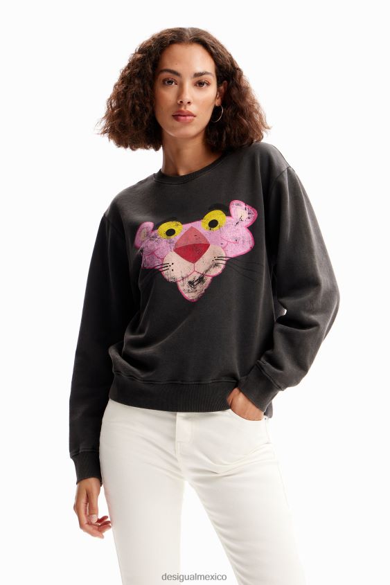 Desigual mujer sudadera pantera rosa desgastada VZ26R0481 ropa