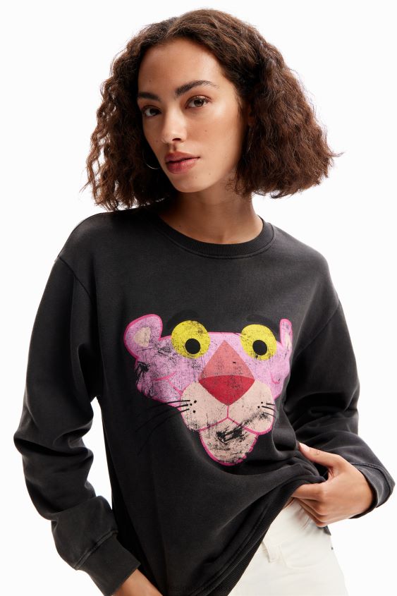 Desigual mujer sudadera pantera rosa desgastada VZ26R0481 ropa