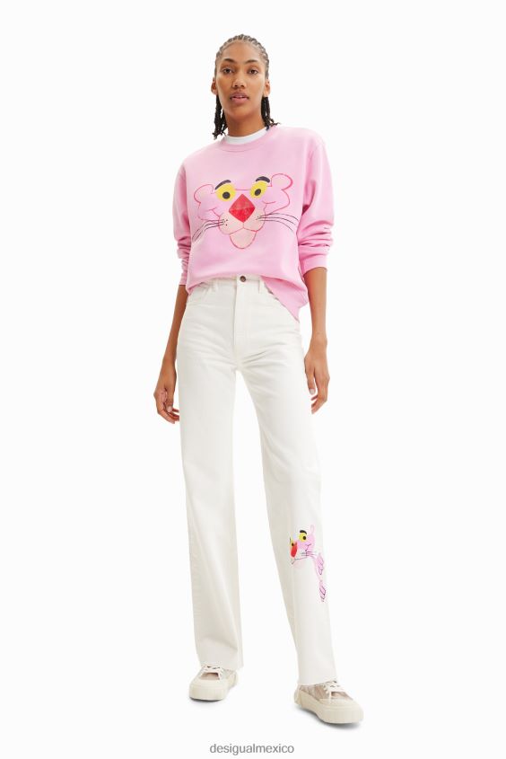 Desigual mujer sudadera pantera rosa desgastada VZ26R0952 ropa