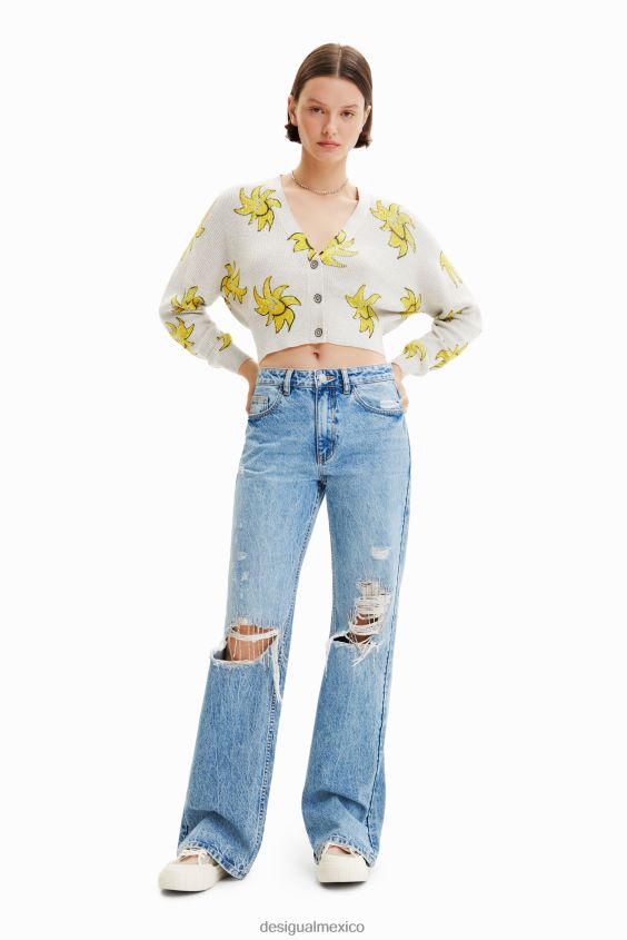 Desigual mujer cárdigan corto de punto para el sol VZ26R0712 ropa