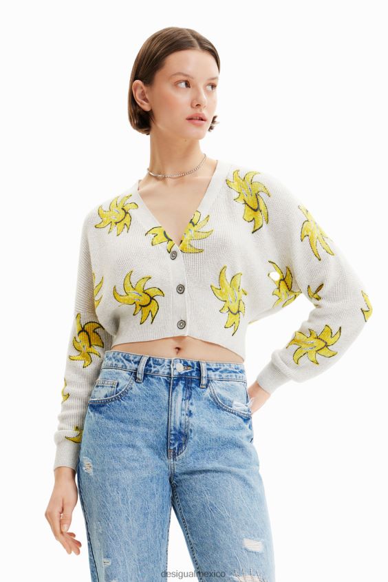 Desigual mujer cárdigan corto de punto para el sol VZ26R0712 ropa