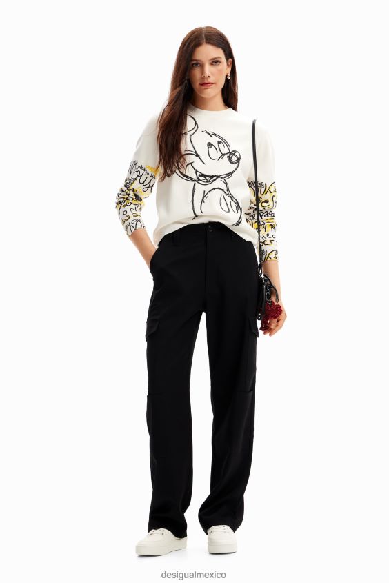 Desigual mujer jersey con bordado de mickey mouse VZ26R015 ropa