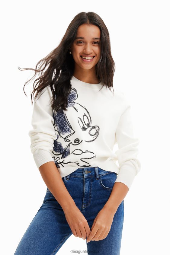 Desigual mujer jersey con bordado de mickey mouse VZ26R0351 ropa