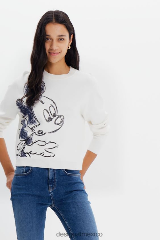 Desigual mujer jersey con bordado de mickey mouse VZ26R0351 ropa