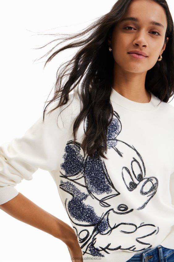 Desigual mujer jersey con bordado de mickey mouse VZ26R0351 ropa