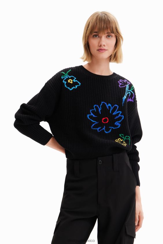 Desigual mujer jersey con bordado floral VZ26R02 ropa