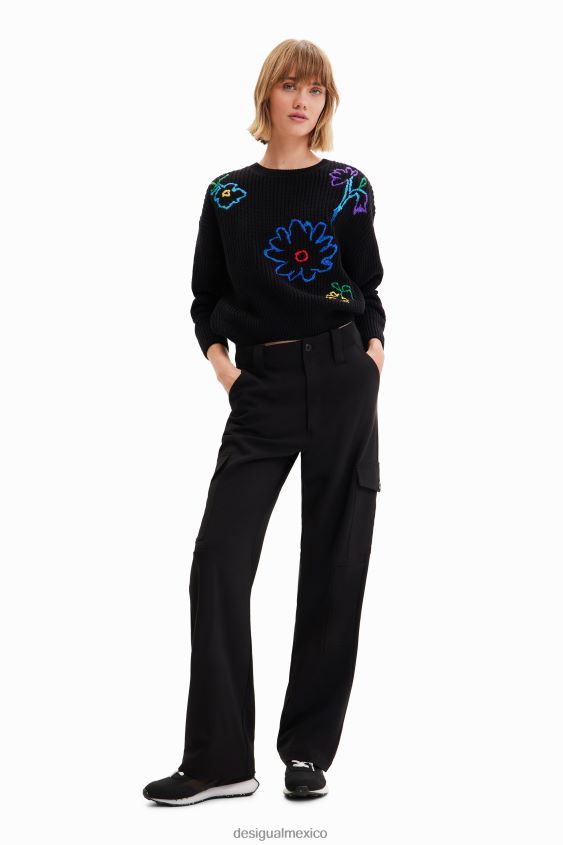 Desigual mujer jersey con bordado floral VZ26R02 ropa